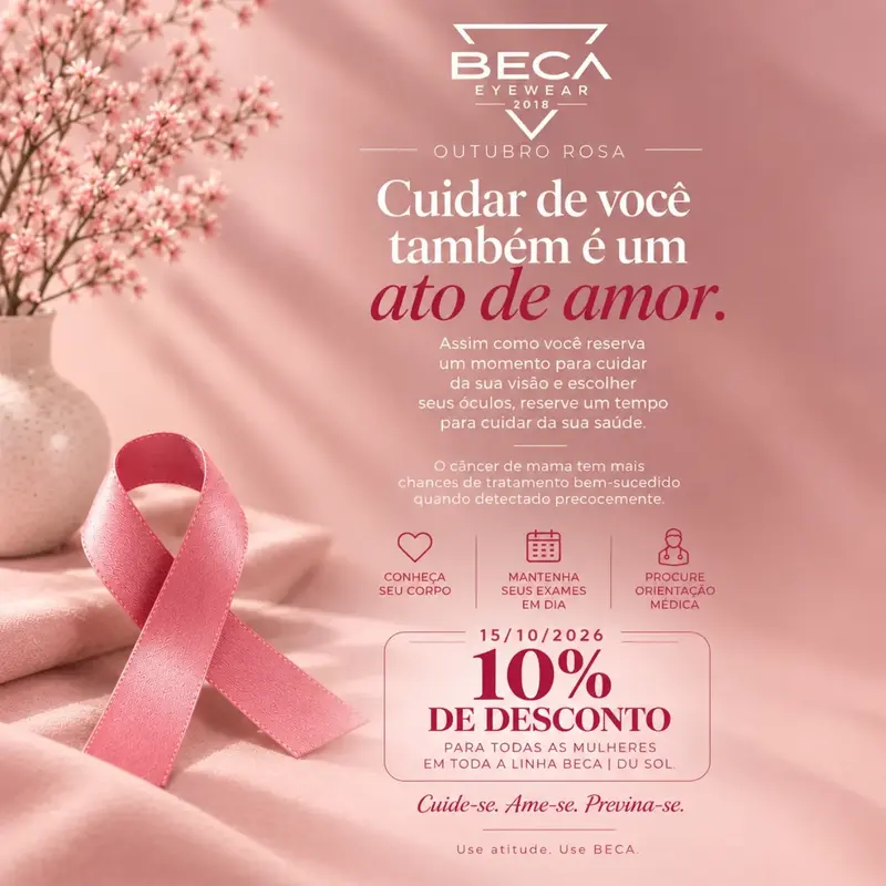 Outubro Rosa: 10% de desconto.