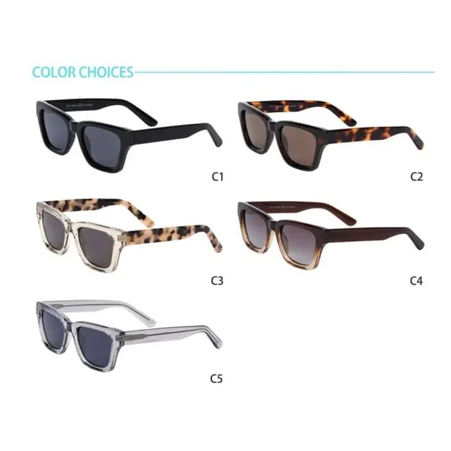 Óculos retangular em acetato OM5605, modelo de frente, foto 2 de 2